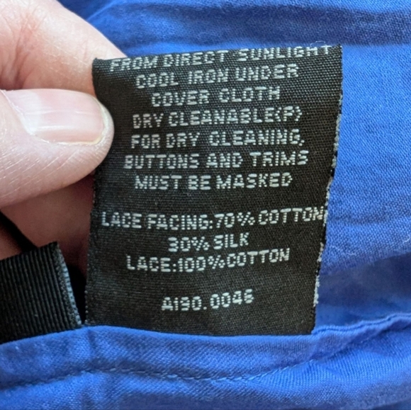 Marcs Dress Periwinkle Blue Cotton Broderie Lace Panel Silk Coquette Women's 6 - Picture 8 of 15